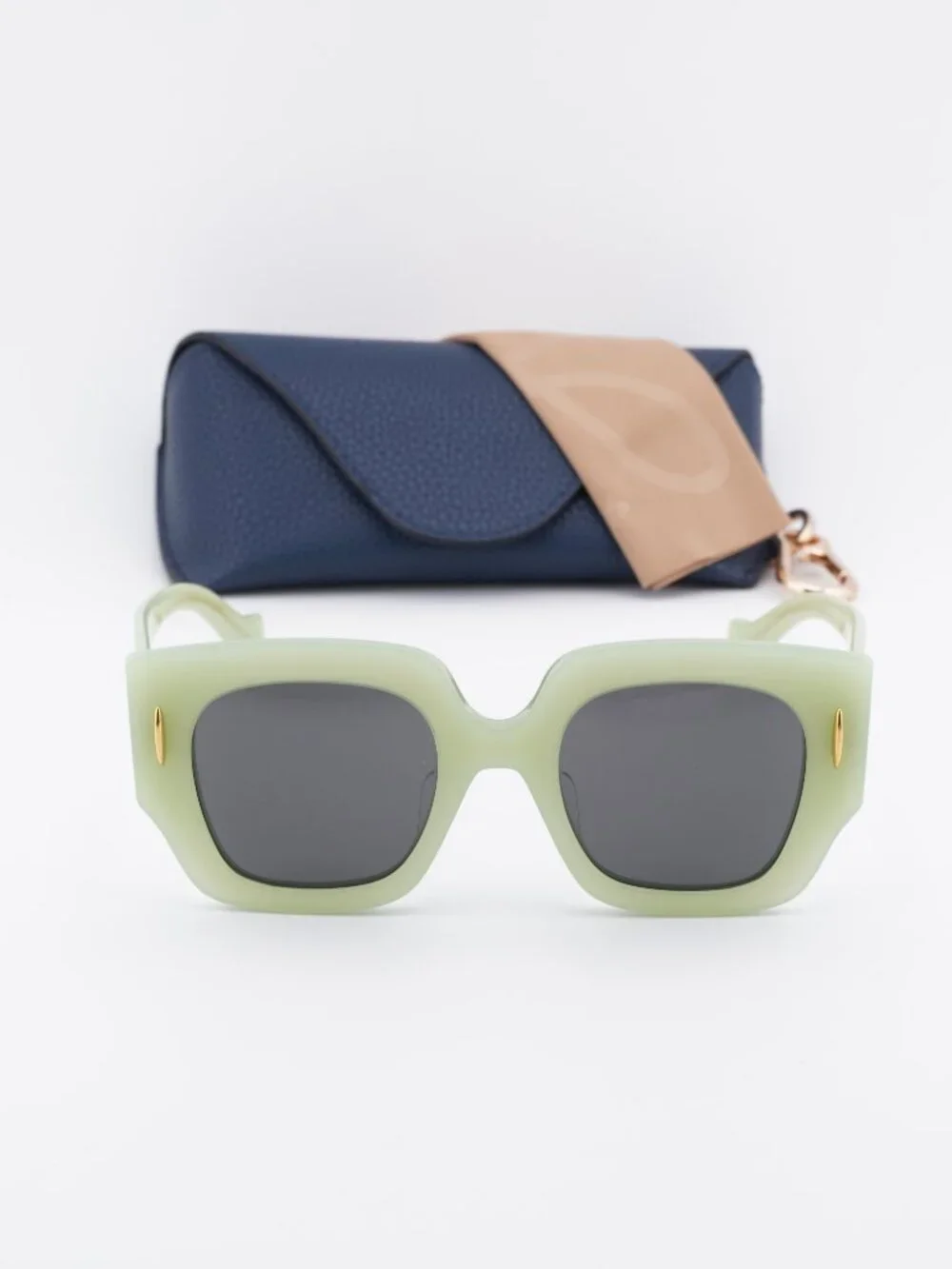 Loewe LW40129U 95A Square Sunglasses – Pastel Green\Grey